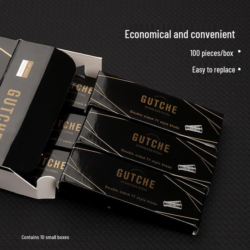 Stainless Steel Double-Sided Replaceable Razor Blades for Shaving & Eyebrow Trimming (77 Blades)