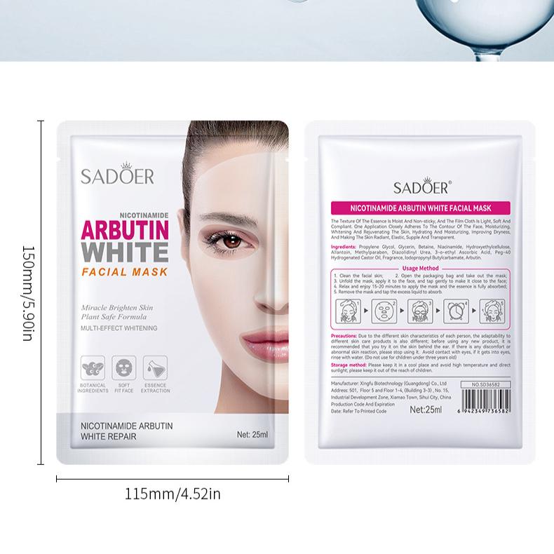 Whitening Mask 25g Niacinamide Arbutin Hydrating Moisturizing Tablets