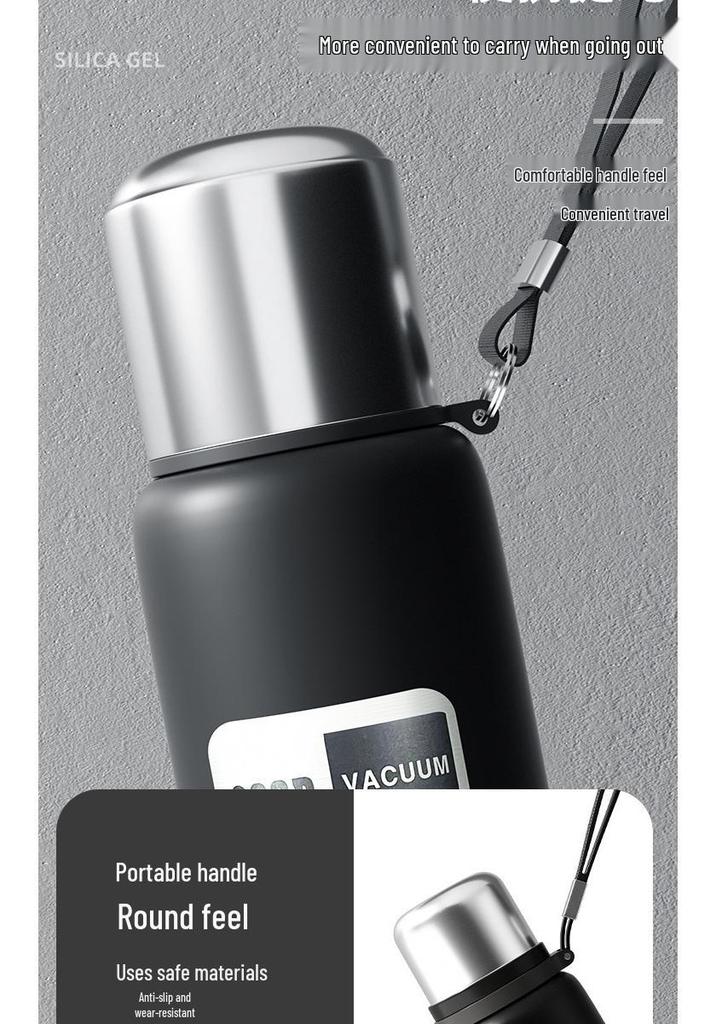 Drop-Resistant 316 Stainless Steel Travel Thermos Pot for Men - Portable, Large Capacity Outdoor Water Cup