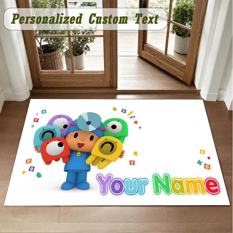 Crystal Velvet Square Rug Custom NamePocoyó Pattern Non Slip Home Floor Decor Rug