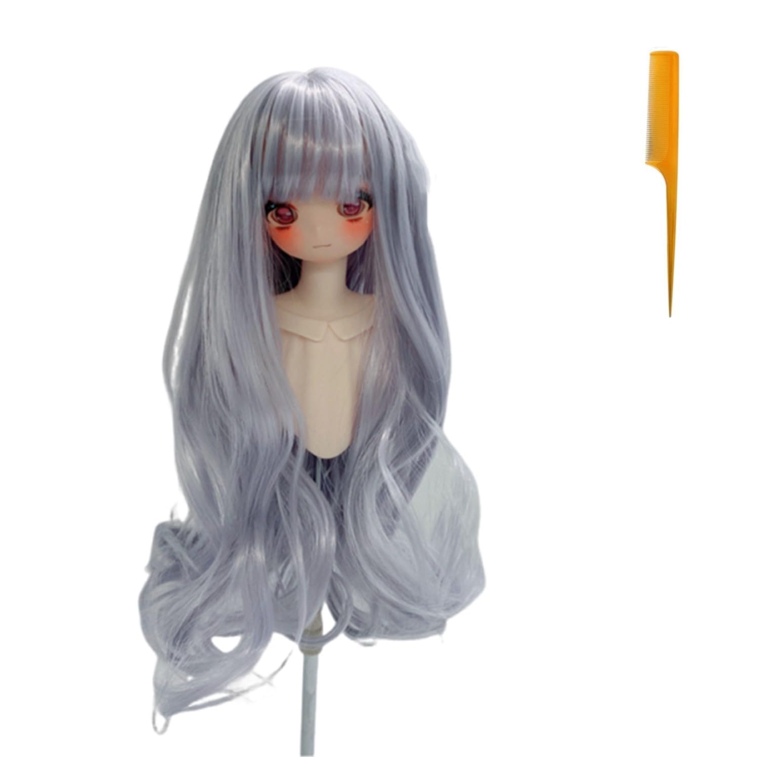

Doll Wig for and and Straight Heat Resistant Inches Head DIY Doll Making Hair Accessories 1/3 1/6 BJD/SD Dolls, Curly, Long, Hair, (180°C), 6-7