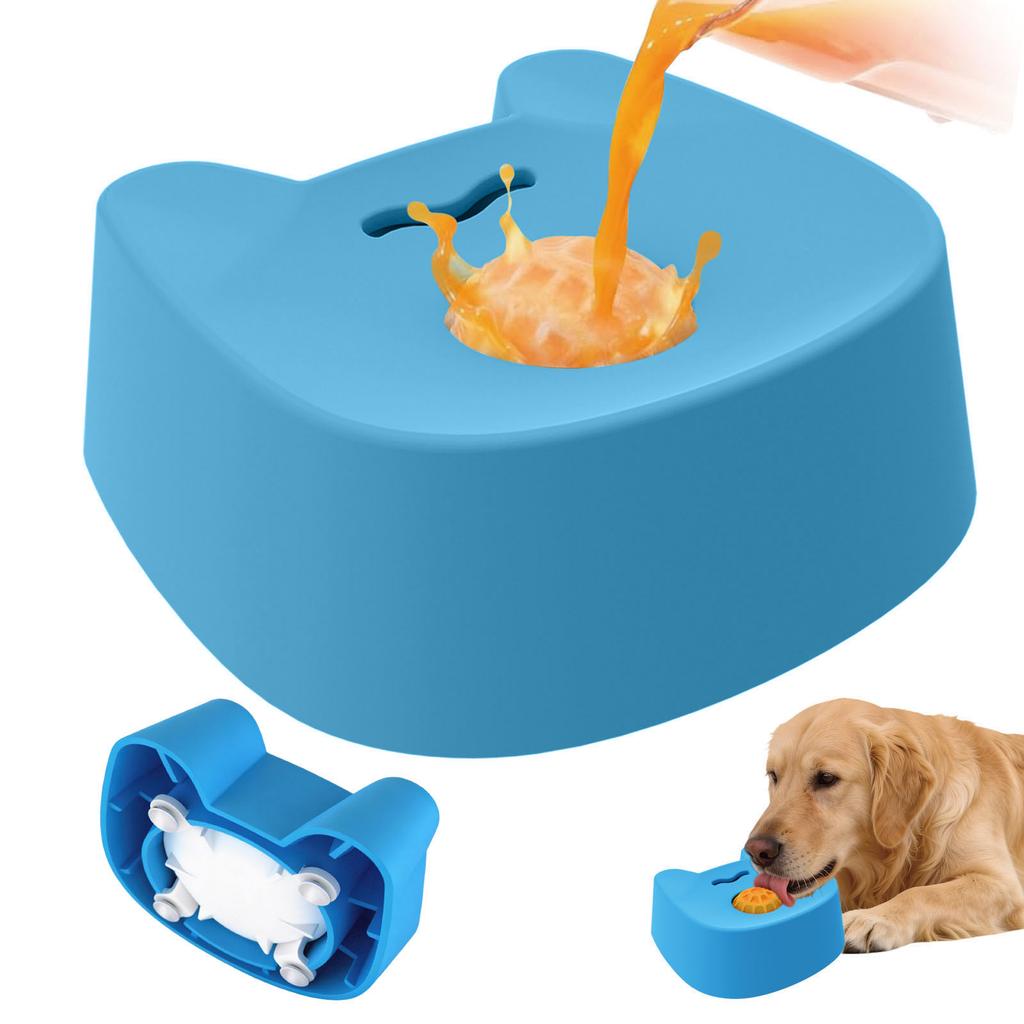 Yogurt Pup Lick Toy for Liquid Treats Bone Broth Yogurt Entertained Ball-in Pet Slow Feeder Lick Toy for Small and Medium Breeds