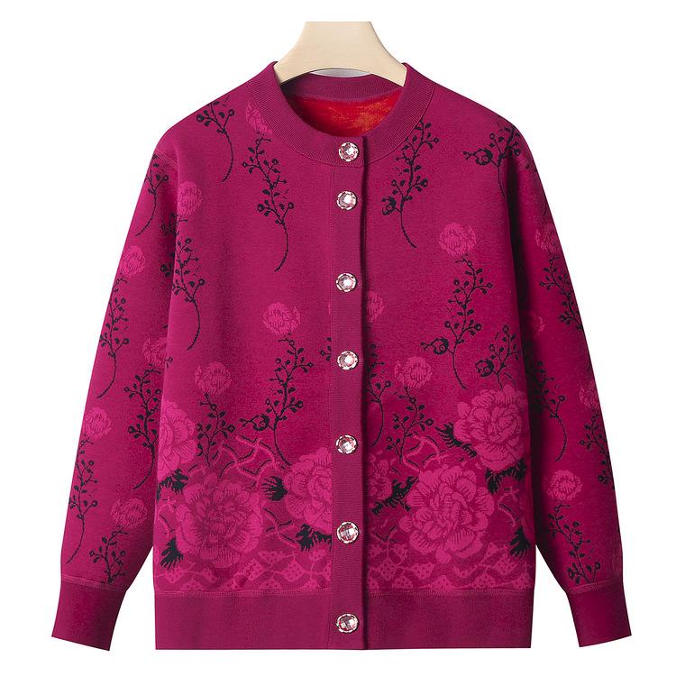 Matki w średnim i starszym wieku noszą ubrania dla starszych pań i ciepłe babcie na jesień i zimę, kolorowe kardigany i kurtki dla starszych osób