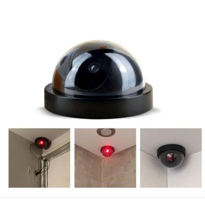 Fake Security Camera Dummy Dome CCTV With Blinking Red LED Light For Home Outdoor Indoor Black