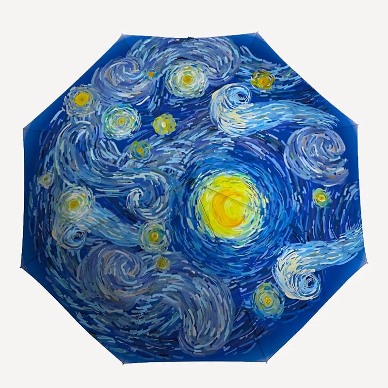

1pc Starry Night Sky Automatic Open/Close Umbrella, Compact Travel Umbrella, 8-Rib Sturdy Frame - Ideal Gift for Friends yy251118063