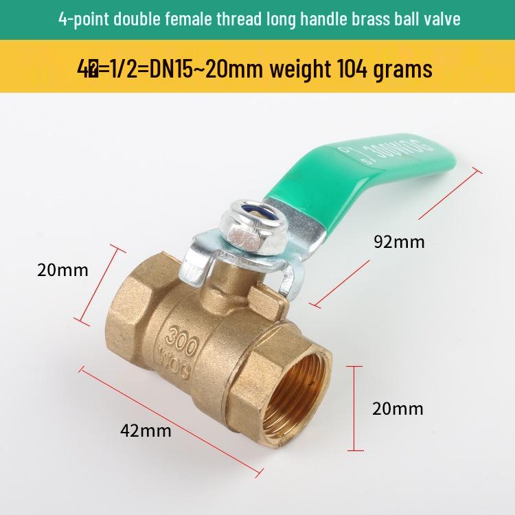 1/2'' Thickened Copper Ball Valve with Pneumatic Female & Male Threads for Water & Air Compressor Systems