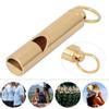 2PCS Yellow Handcraft Vintage Pure Brass Referee Survival Whistle Key Chain Pendant Outdoor EDC SuppliesYellow