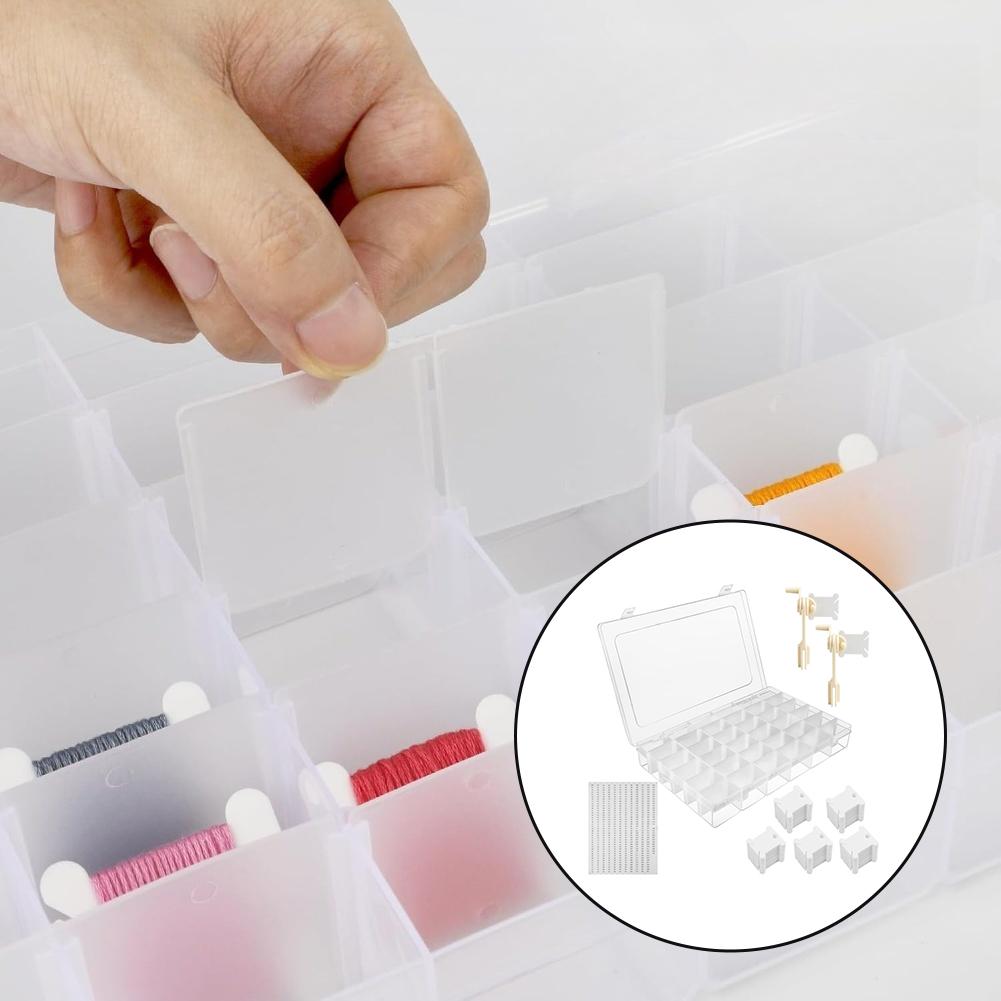 Органайзер для вышивальных ниток своими руками с 36 отделениями, 200 катушек и 2 намотчика для шитья и хранения рукоделия China Mainland