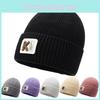 Printing K Letter Knitted Cap Beanie Hat Windproof Fashion Warmth Color Solid