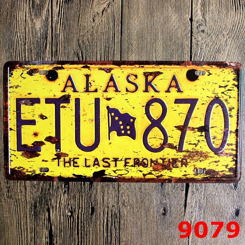 Retro License Plate Frameless Iron Restaurant Bedroom Hotel Decoration