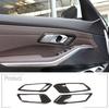 Carbon Fiber ABS Inner Side Door Handle Panel Trim For BMW 3 Series G20 28 19-22