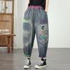Plus Size Vintage Patchwork High Waist Casual Loose Women Spring Summer Autumn Jeans Denim Harem Pants