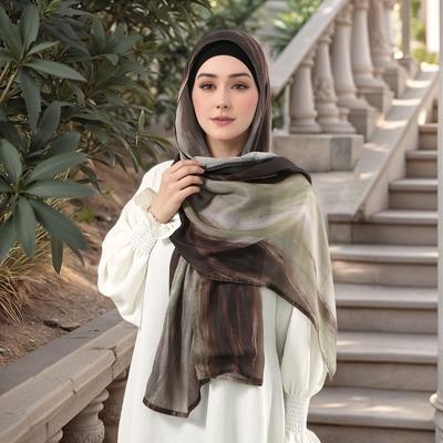 Lenço Hijab de Modal Estampado em Aquarela da Moda Para Mulher Muçulmana Xales com Impressão Digital Lenços Turbante Lenço de Cabeça para o Ramadã 170*70cm