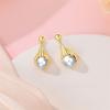 Luxus Goldene Muschel Seestern Perlen Ohrstecker 925 Silber Schmetterling Herzförmige Anhänger Perlenohrringe Für Frauen Party Schmuck