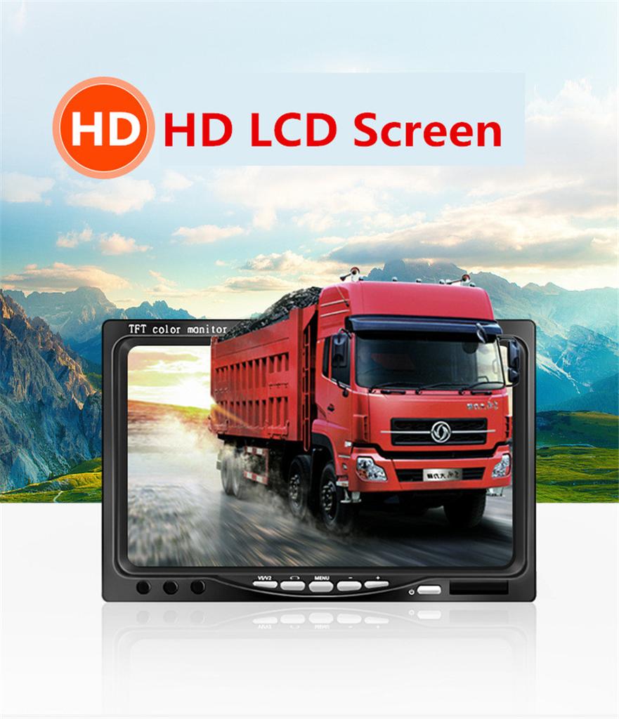 4CH Car Mobile DVR Security Video Recorder w/Cameras LCD Monitor Panoramic 360°