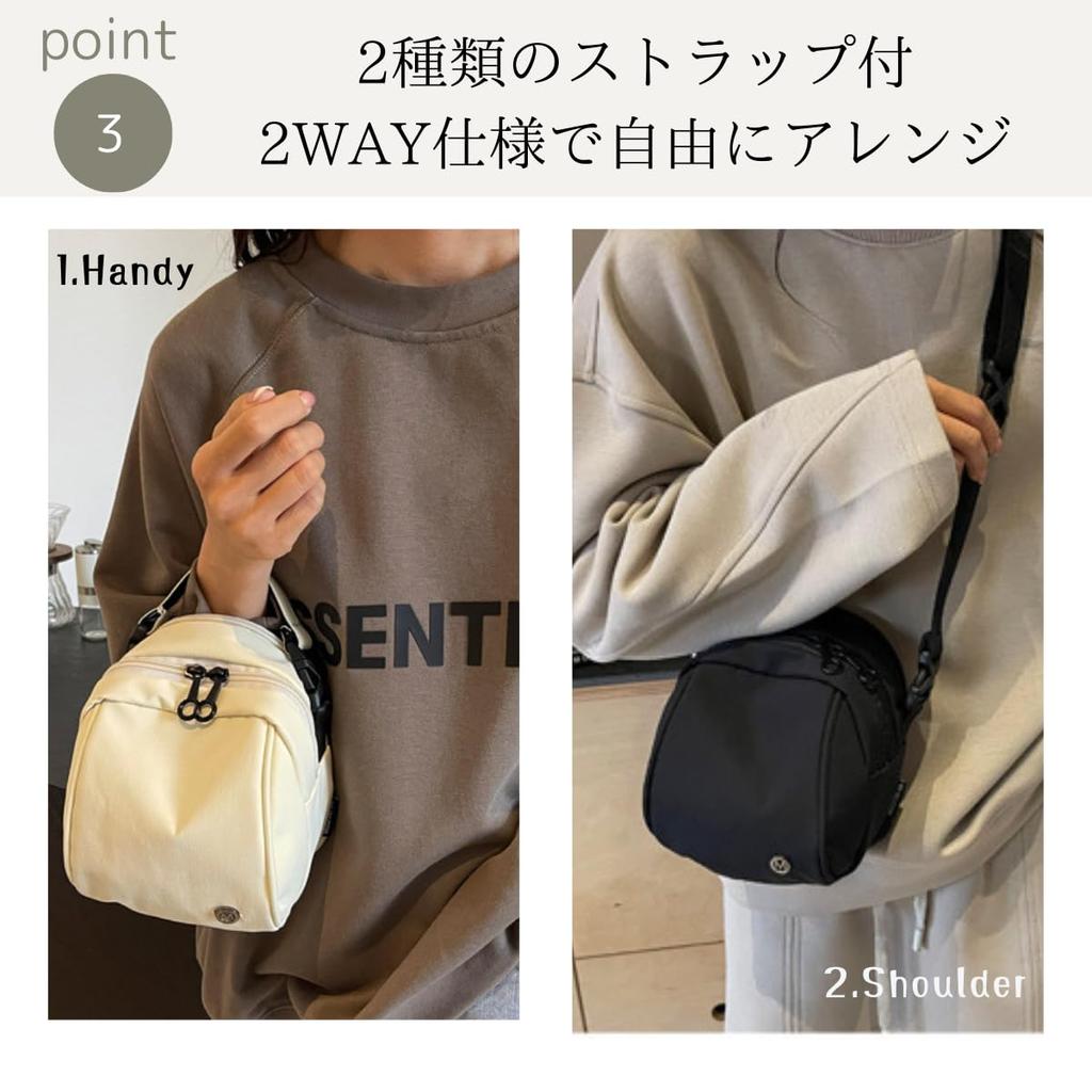 [SHARE ITEMS] Women's Lightweight 2-Way Canvas Mini Bag, Perfect for Shoulder or Handbag, Small, Stylish, Cute, and Casual Outings (White)