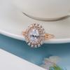 Rose Gold Bold Big Wedding Rings For Bridal Women Micro Wax Inlay Natural Zircon Ring High Quality Daily Fine Jewelry