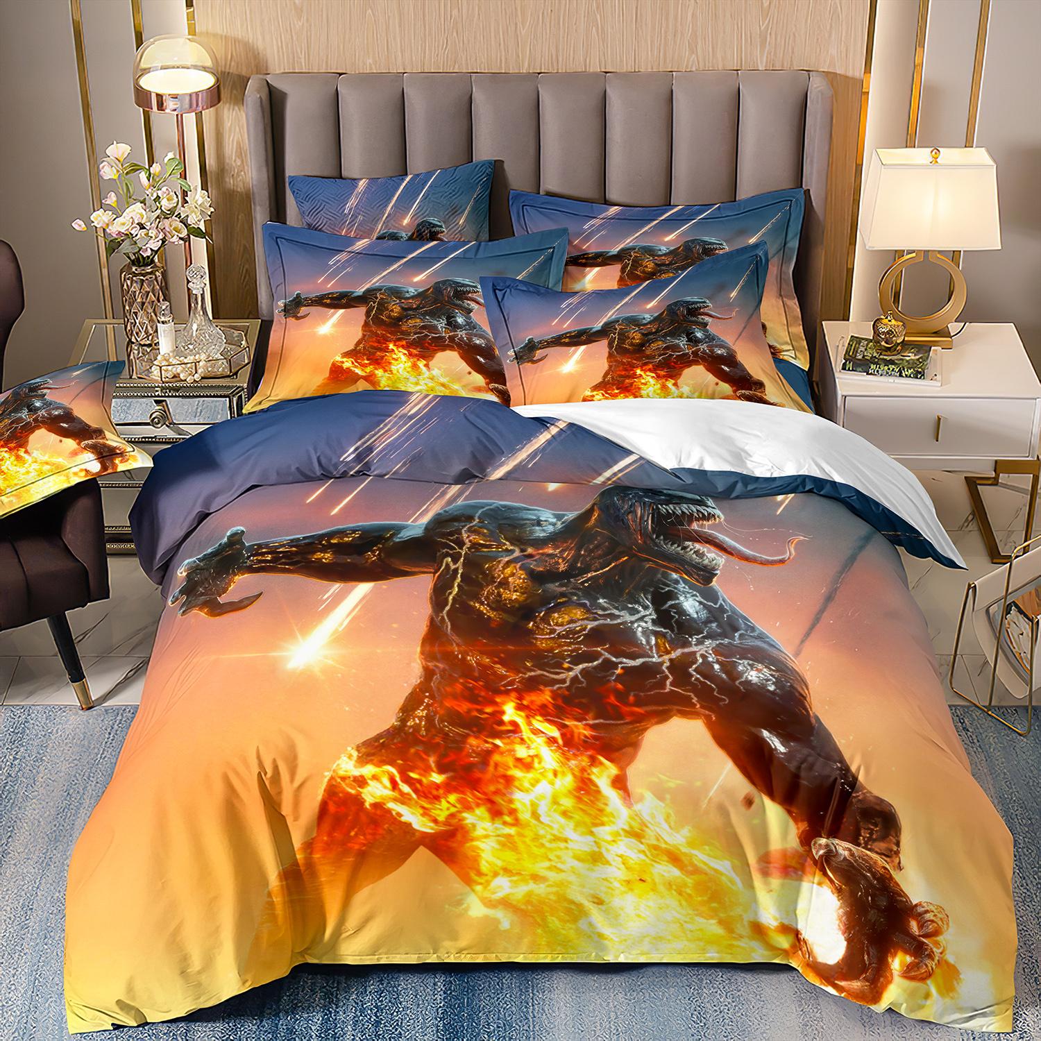 

Постельное белье с рисунком «ядовитый яд» с наволочками из микрофибры, комплект постельного белья с 3D-цифровой печатью для двуспальной кровати размера «king-size» 155x220cm 3pcs