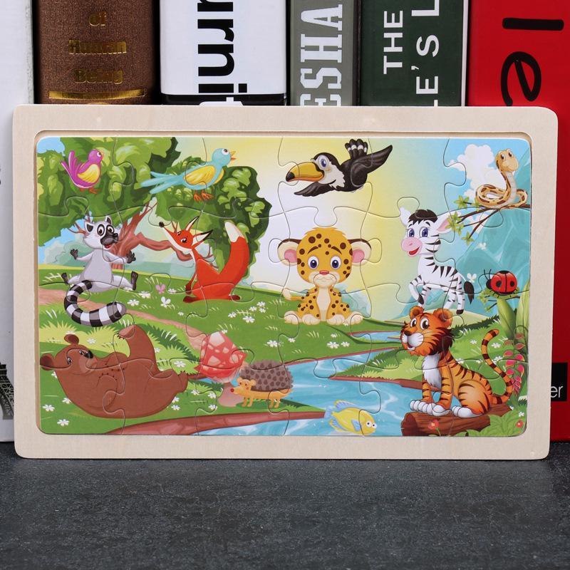 Wooden Animal Jigsaw Puzzle with Frame for Children 0-3 Years – Educational Toy & Gift