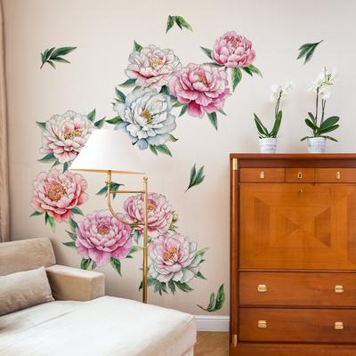 30x90cm Modern Floral Leafs PVC Wall Decal Waterproof Self Stick-s Design For Bedroom Children Room Office Decor Set