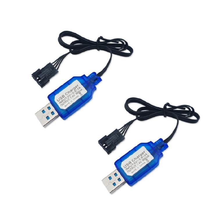 7.4V Battery USB Charger Cable for Car and Drones with SM2.0 3P 4P XH 3P Port Connectors