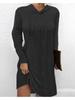 Hooded Pullover Knitted Sweater Dress Solid Color Dress Elegant Long Sleeve Dresses Causal Women Dress