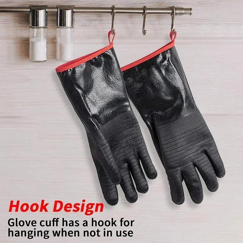 BBQ Gloves Heat Resistant Gloves Baking Sheet Firewood for Grill Smoker Cooking Pit Barbecue Waterproof Oil Resistant
