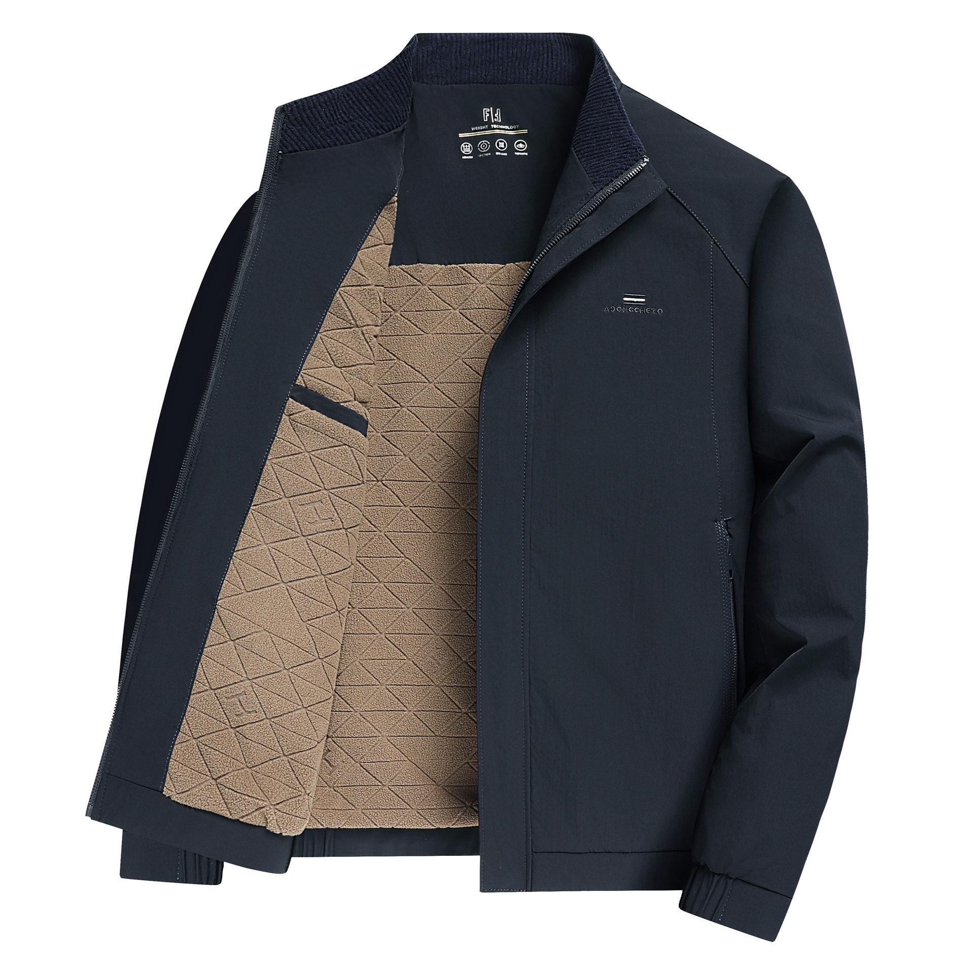 

Новая куртка Aolifeng для мужчин среднего возраста с воротником-стойкой, деловая повседневная, весенне-осенняя куртка, топ 4XL