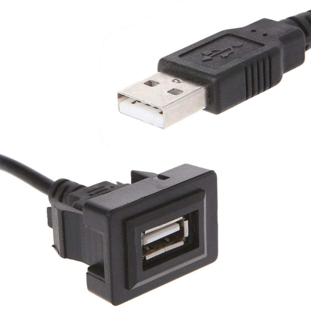 1x Car Dash Flush Mount USB Port Panel Extension Cable Adapter For Toyota Camry