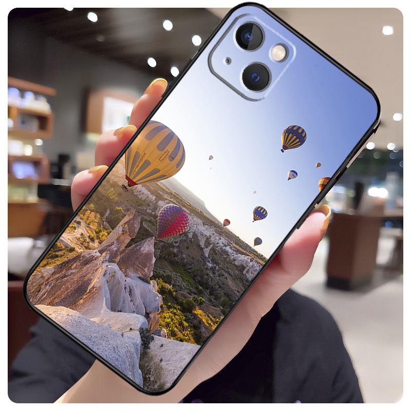Hot Air Balloon Travel Mountain Case For iPhone 14 Pro Max 16 15 11 12 13 17 Pro Max mini 15 16 Plus 16e 17 Air Phone Cover
