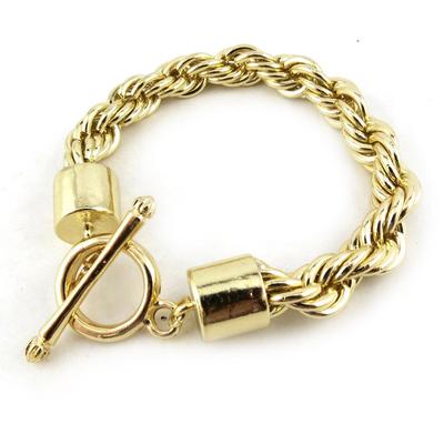[N0292] - Goldenes Designer-Armband „Rope“.