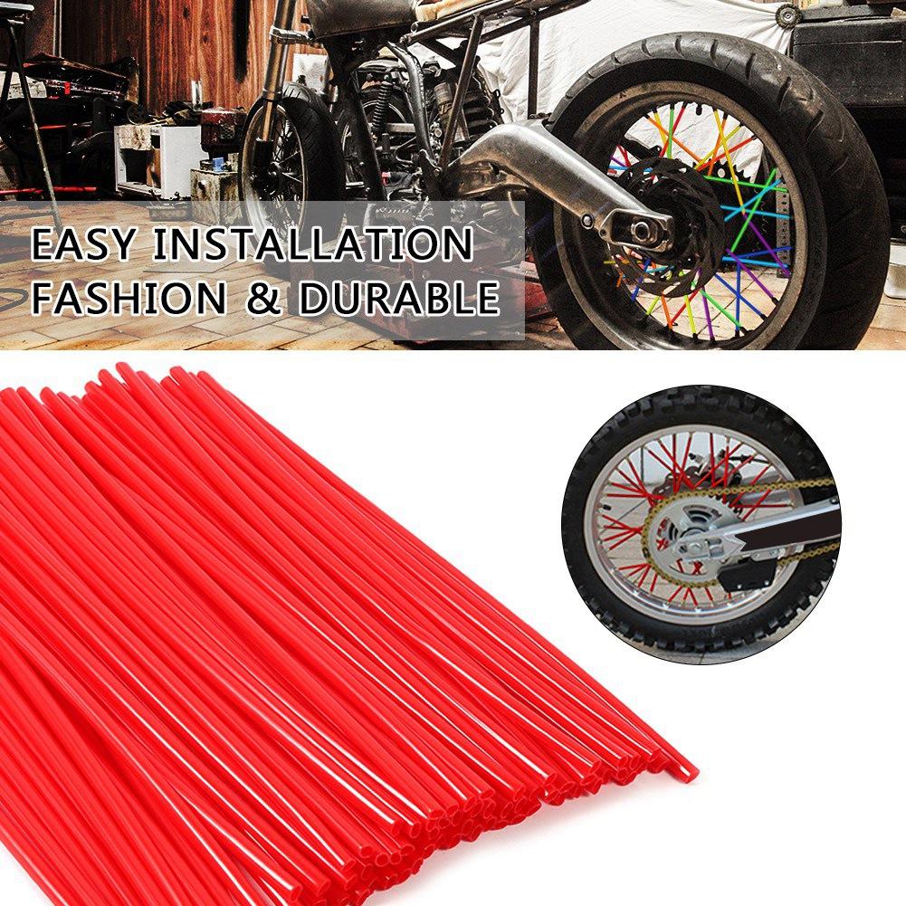 36 Stück Speichenschutz oder Motocross s   Off Road Motorrad Schutzwickel Kit Weiß