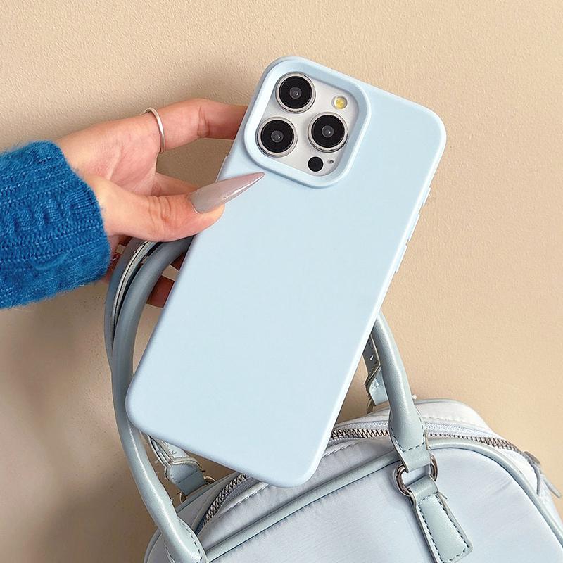 Candy Color Silicone Soft Case For iPhone Air 17 16 15 14 13 12 11 Pro Max Plus Lovely Macaron Matte Square Tpu Back Cover Shell