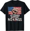 No Kings in America Veterans Support No Kings American Flag T-Shirt