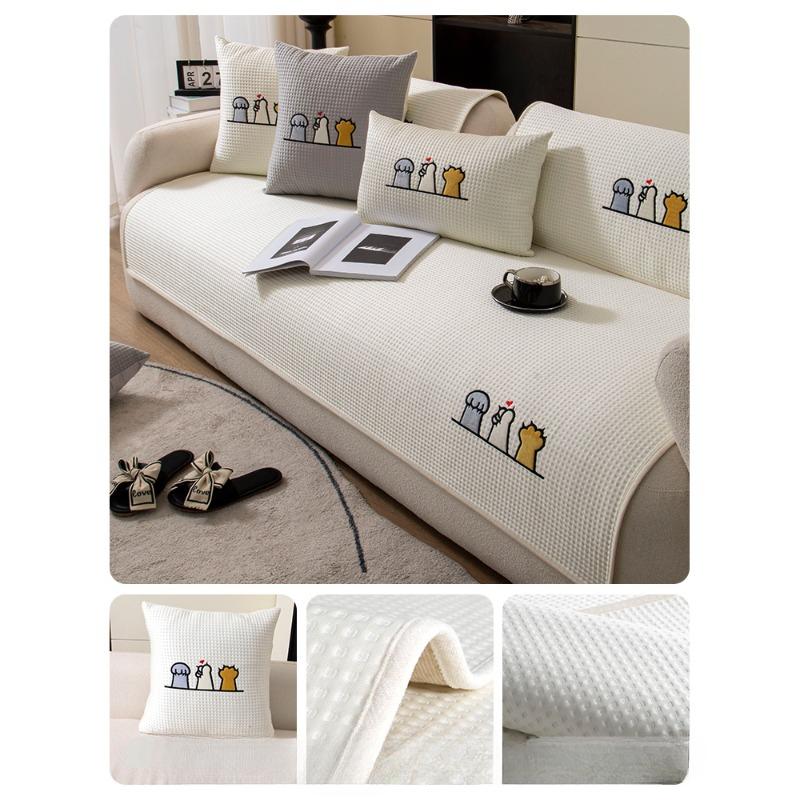 

Прохладный бамбуковый коврик для дивана, мультяшная подушка, летняя нескользящая ткань для дивана с полным покрытием 70*70cm