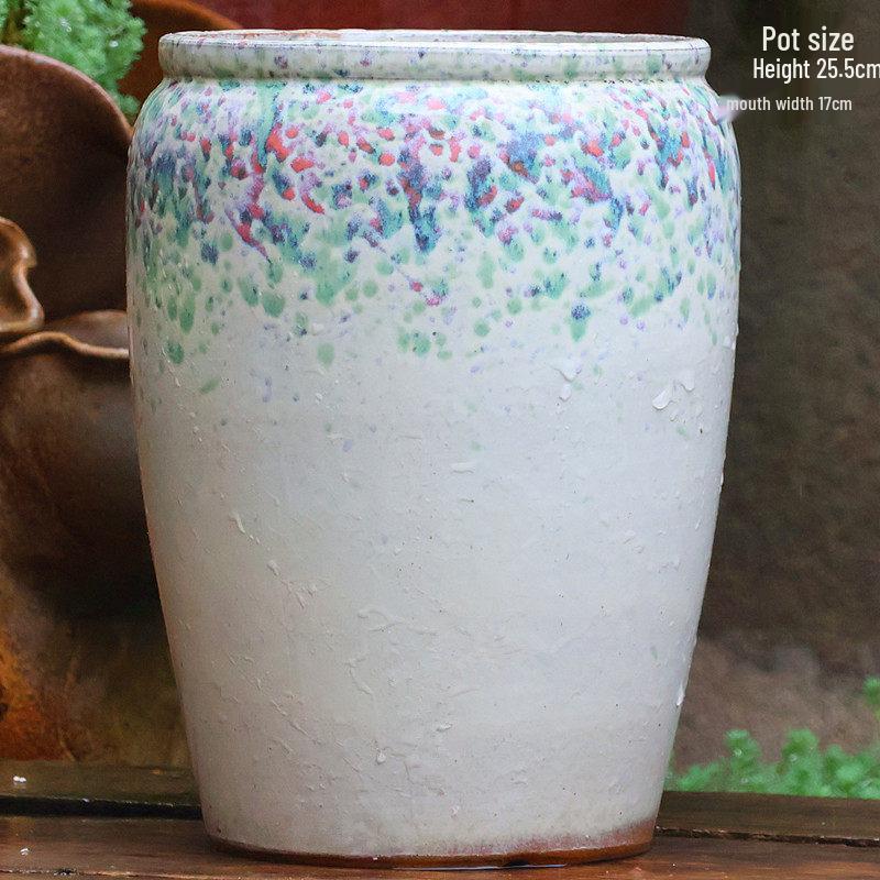 Retro Ceramic Zisha Pot: Large Succulent Planter with Rustic Personality