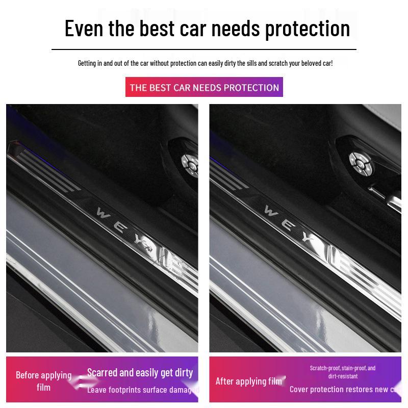 Wey Lanshan Mocha Latte Door Sill TPU Transparent Protective Film