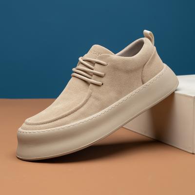 2025 Direct Supply Men's Shoes Autumn New Flip Fur Casual Board Shoes Platform Breathable Trend Lace-up Low-top Shoes