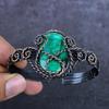 Geen Jade Gemstone Handmade Copper Wire Wrap Cuff Bangle Adjustable ET-4965