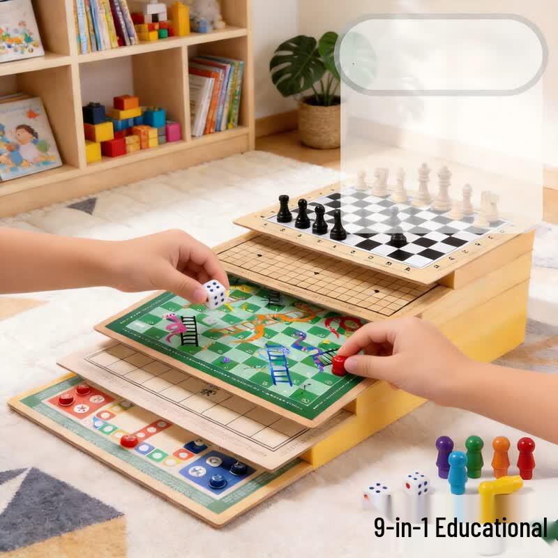 Fengyi 38CM Wooden Multi-Game Chess Board