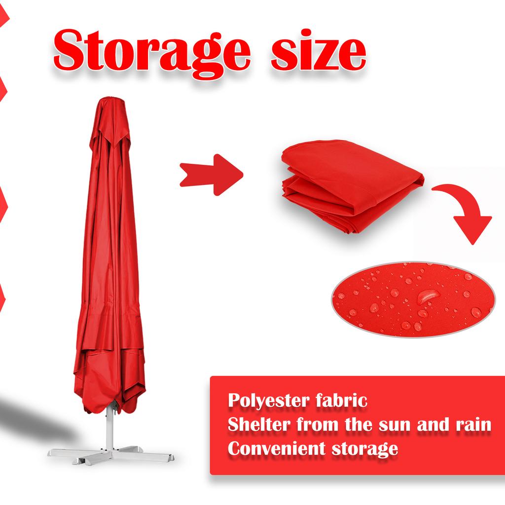 Regenschirm Ersatzbezug 1,95 m Wasserdichter Sonnenschirm Ersatzstoff Outdoor Terrassen Sonnenschutz Zubehör für 6 Speichen Sonnenschirm