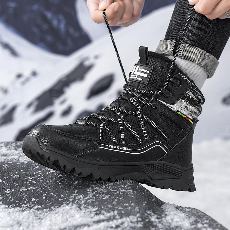 Winter Snow Boots For Men Women Keep Warm Cotton Shoes Outdoor Hiking Shoes Plush Warm High Ankle Boot Man Sneakers