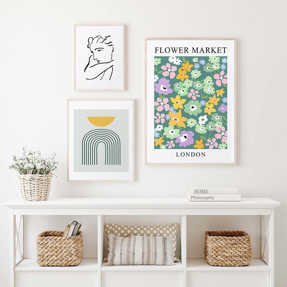 Set Di 6 Stampe Floreali Astratte Vintage 20x25 Cm – Poster Minimalisti Su Tela Per Soggiorno E Camera Da Letto