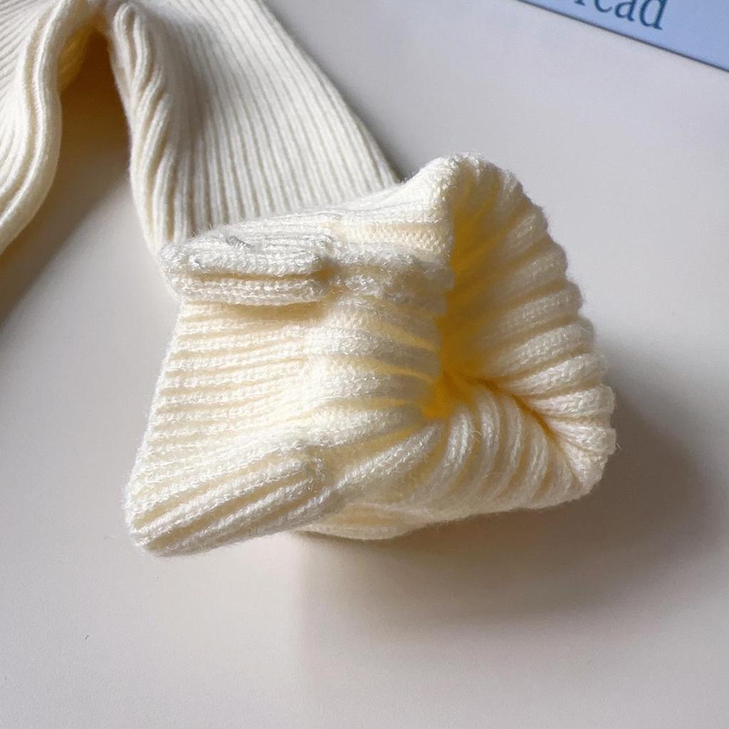 Girls' Lace Collar Knitted Sweater - Winter Long Sleeve Top