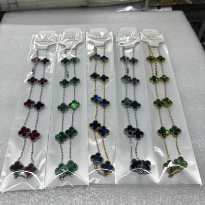 High-end Ten-flower Necklace Double-sided Four-leaf Clover Clavicle Chain Luxury High-end Women's Necklace