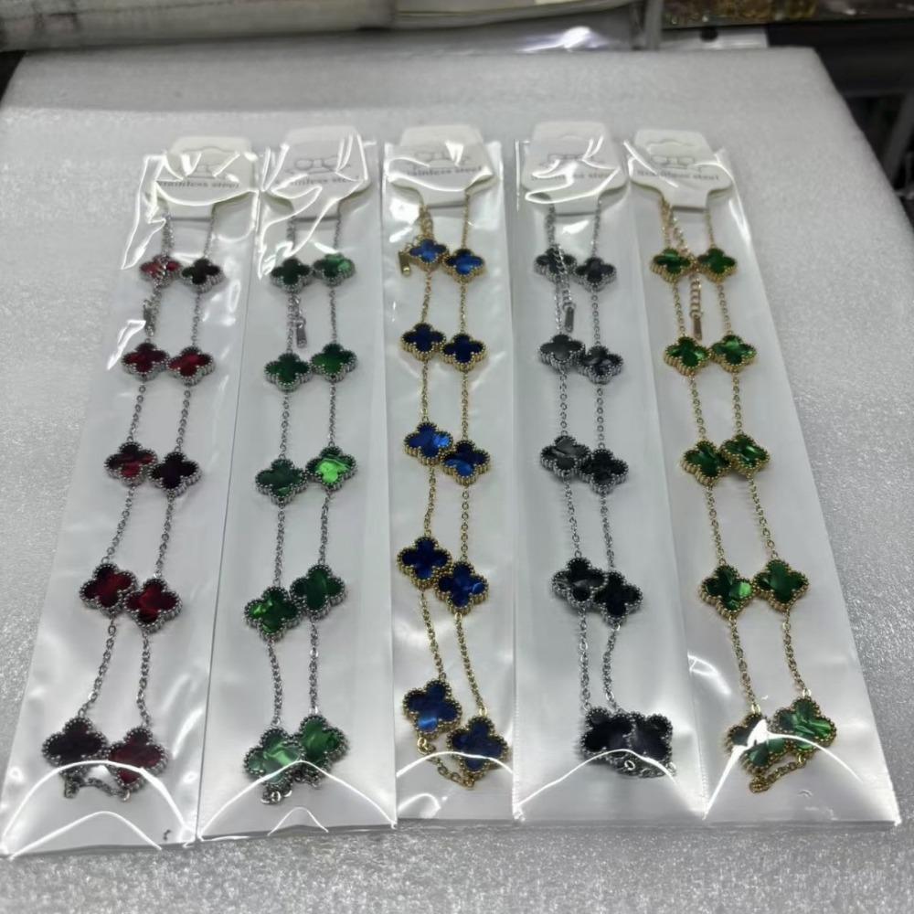 High-end Ten-flower Necklace Double-sided Four-leaf Clover Clavicle Chain Luxury High-end Women's Necklace