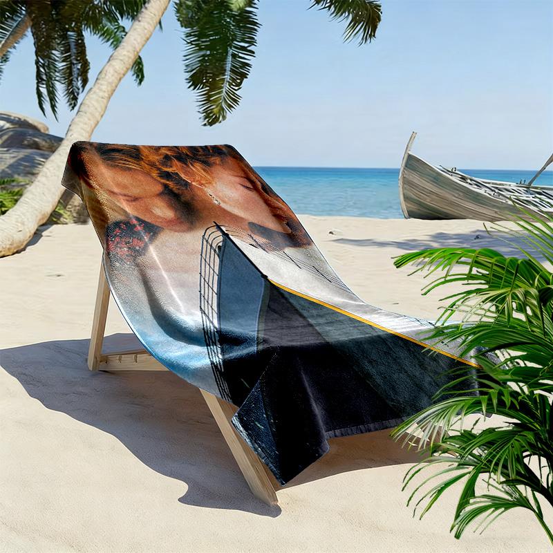 Titanic Print Beach Towel, Large Soft Quick Dry Towel for Beach Camping Swimming