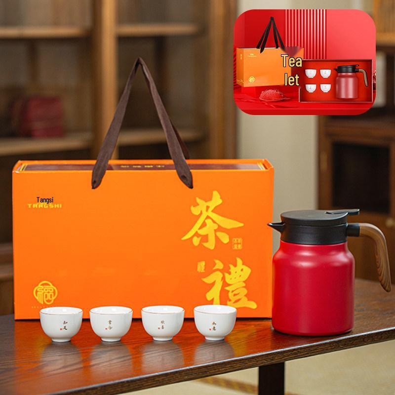 Tangsi Large Capacity Stainless Steel Teapot with Wooden Handle for Tea Stewing and Water Separation
