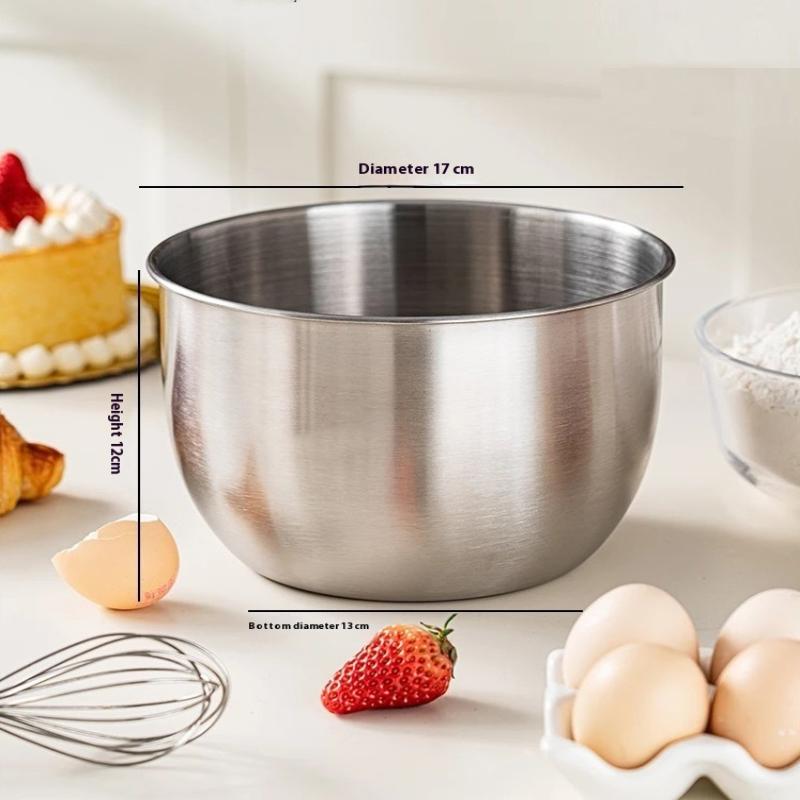 Stainless Steel Mixing Bowl Deep Design Cooking Baking Cake Bread Salad Egg Beater Basin Fruit Container Kitchen Cooking Tools