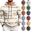 Herren Pullover Hoodie mit Farbe, lockerer Passform, Tasche und Kordelzug